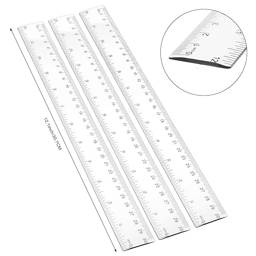 Zonon 500 Pieces 12 Inch Ruler Bulk Clear Plastic Flexible Straight Metric Rulers with Centimeters and Inches Drafting Measuring Tool for Classroom School Students Education-DeskLoop Office