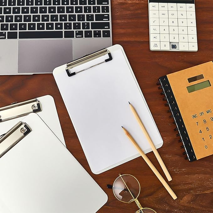 Henoyso 12 Pack A5 School Classroom Clipboard for Teacher Student Bulk Mini Aluminum Clipboard 6×9 inch Small Metal Clip Board with Low Profile Clip & Hanging Hole Memo Size for Medical Construction-DeskLoop Office