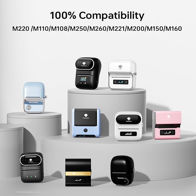 Phomemo Address Labels for M-Series Label Makers, Thermal Mailing Stickers, Easy to Peel Off. White, 1" x 2-5/8", 130 Per Roll, 3 Rolls-DeskLoop Office