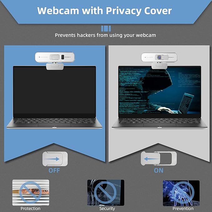 NexiGo N940P 2K Zoomable Webcam with Remote and Software Controls | Sony Starvis Sensor | 1080P@60FPS | 3X Zoom | Dual Stereo Microphone, for Zoom/Skype/Teams/Webex (Silver)-DeskLoop Office