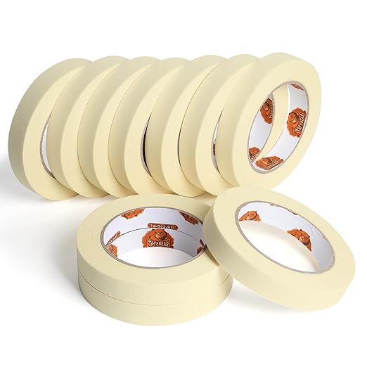 General Purpose Masking Tape 0.7 Inches x 60 Yards, Beige White Painters Tape for Painting, Labeling, DIY Arts Crafts, Home Office School Projects, 10 Rolls-DeskLoop Office