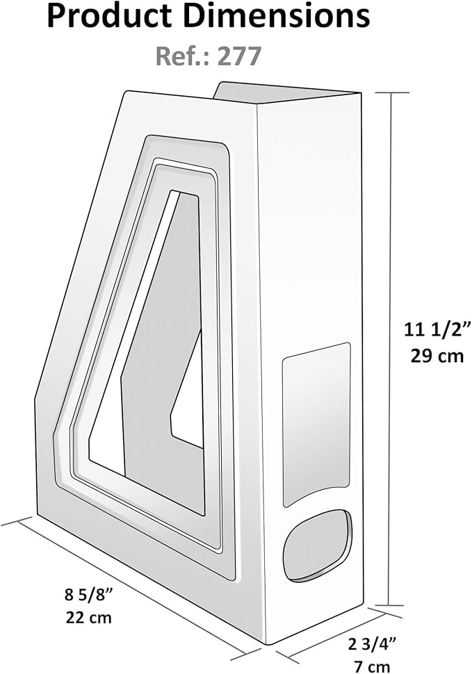 Acrimet Magazine File Holder, Durable Rack, Space-Saving Organizer (Plastic) (White Color) (2 pack)-DeskLoop Office