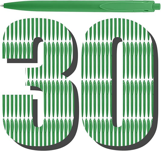 Aozora Pens Bulk 30 Pack Click Pens No Bleed Wholesale Retractable Ballpoint Pens Medium Point,Smooth Ink Pens for Journaling School Office Supplies 1.0MM (Green Ink)-DeskLoop Office