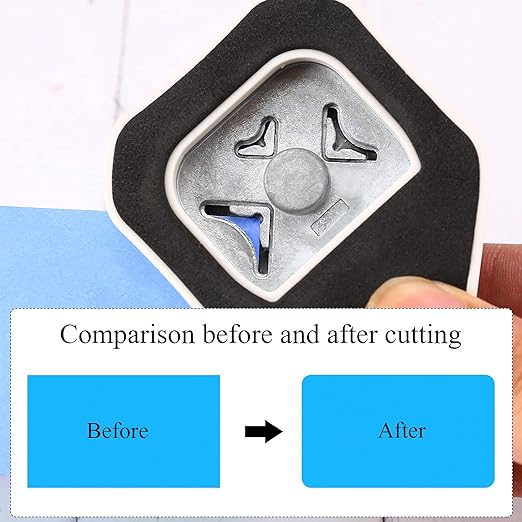 LOONENG 3 Way Rounded Corner Punch, 4mm, 7mm, 10mm 3 in 1 Corner Cutter for Paper Crafts, Laminator, Cardstock, DIY Projects, Photocards, Card Making and Scrapbooking-DeskLoop Office