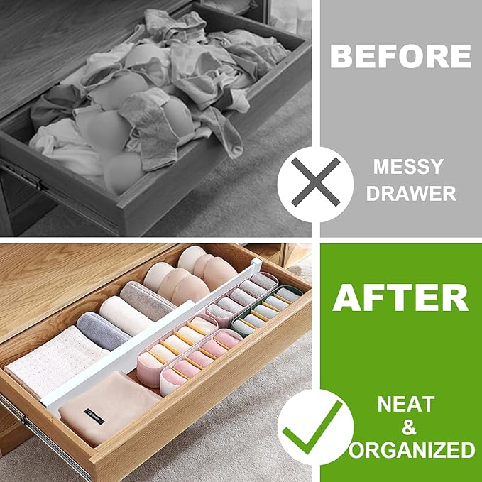 ANTOWIN Bamboo Drawer Dividers Organizers, Expandable Drawer Separators Splitter,17-22 inches Long Adjustable Spring-loaded Organizer for Large Utensil, Clothes, Tools Drawers (White)-DeskLoop Office