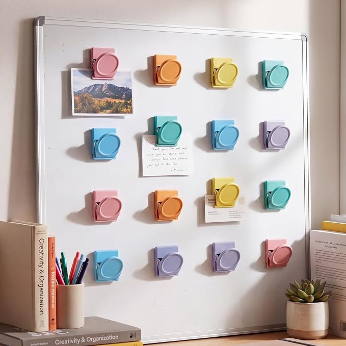 Harloon 8 Style 48 Pcs Pastel Magnetic Clips Pastel Classroom Decoration - Image 6