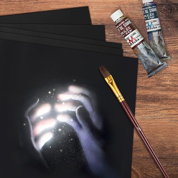 100 Sheets Black Cardstock 8.5 x 11 Thick Paper, Goefun 80lb Card Stock Printer Paper for Halloween, Invitations, Scrapbooking, Crafts, DIY Cards-DeskLoop Office