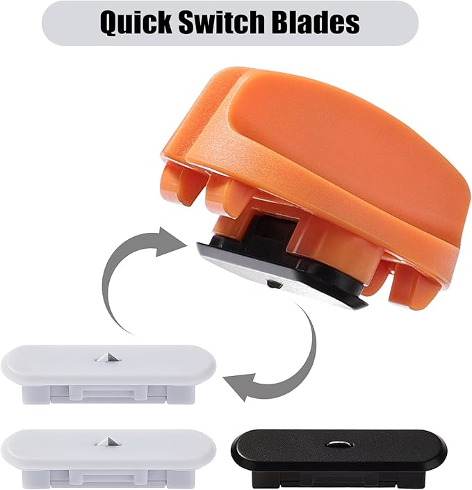 4-Pack Trimmer Replacement Blades for Fiskars Paper Trimmer, Replacement Blade for All Series of Fiskars/Portable&Precision Trimmer,Arts and Crafts,3 Cutting&1 Scoring Blades,a Slider,Orange-DeskLoop Office