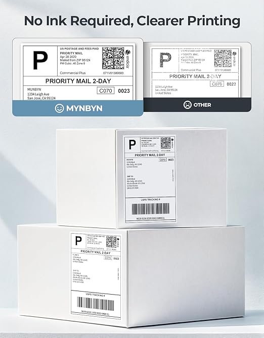 MUNBYN Bluetooth Thermal Label Printer, 4x6 Shipping Label Printer for Shipping Packages, Compatible with iOS, Android, PC, Mac, Chrome OS, Etsy, Ebay, Shopify, Amazon, USPS and More-DeskLoop Office