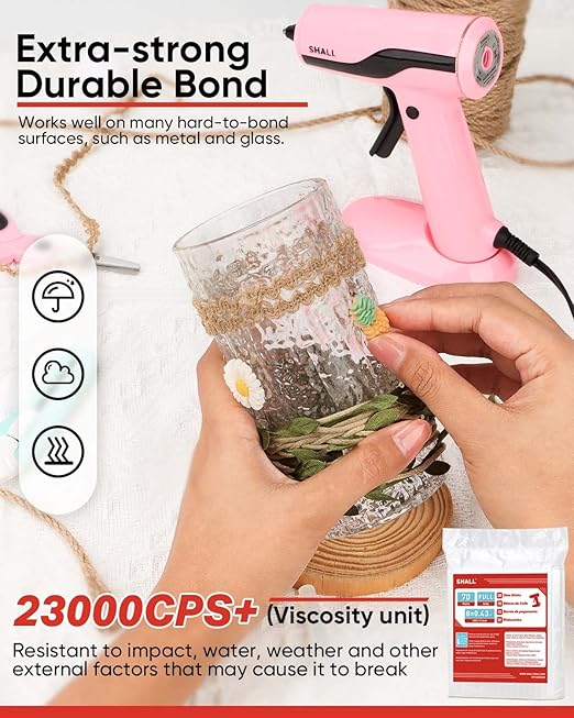 SHALL Full Size Hot Glue Sticks, 0.43” Dia x 8” Long, 70-Pack Clear Hot Melt Glue Gun Sticks for All-Temp Glue Guns, Multipurpose for Kids Adults DIY Art Craft Sealing Repairing Festival Decoration-DeskLoop Office