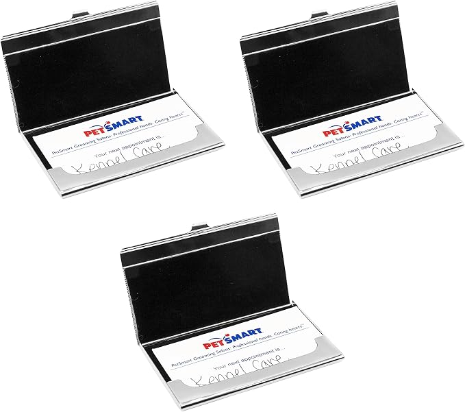 Stephanie Imports Set of 3 Slim & Minimalist Metal Business Card Holder Unisex - Image 3