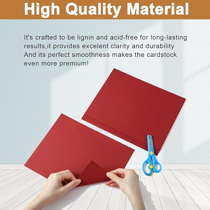 120 Sheets Dark Red Cardstock 8.5 x 11 Craft Paper, 92lb Christmas Red Card stock Printer Paper for Cards Making, Greeting Cards, Wedding, Invitations, Birthday-DeskLoop Office