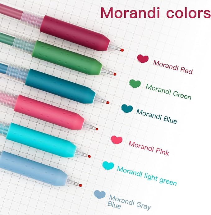 Morandi Journal Planner Pens Colorful 0.5mm Markers Fine Tip Drawing Pens Porous Fineliner Pen for Bullet Journaling Writing Note Taking Coloring Art Office School Supplies (6 Morandi colors)-DeskLoop Office