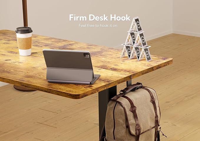 YDN Standing Desk with Keyboard Tray, 55 Inch Height Adjustable Desk, Brown Stand Up Desks for Home and Office, 55inch Rustic Brown-DeskLoop Office
