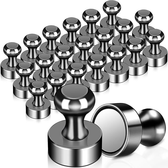 22 Pack Fridge Magnets, Black Strong Magnets for Whiteboard, Push Pin Magnets Refrigerator Magnets Small Strong Neodymium Magnet for Office, Classroom, Kitchen, Home-DeskLoop Office