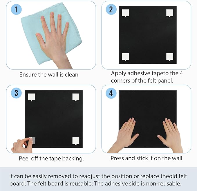 Smarpau Felt Cork Board 48"x36", 12 Pack Large Bulletin Board with 50 Removable Adhesive Tabs 35 Pushpins, Pin Board Tack Board, Cork Bulletin Boards for Home Office Decor-DeskLoop Office