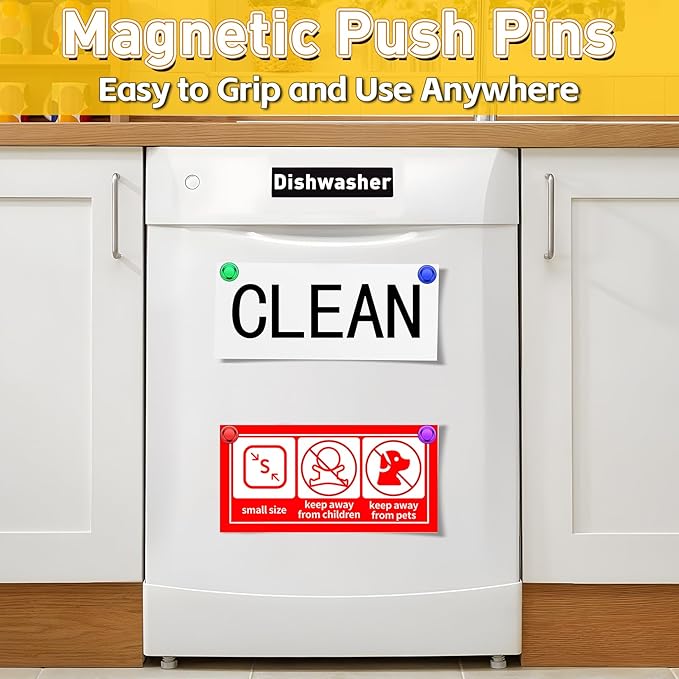 VNDUEEY Magnets for Fridge, Mini Refrigerator Colored Magnets for Whiteboard Classroom Strong Magnetic Push Pins Office Dry Erase Board Cute Decorative Magnetic Clips Heavy Duty Gadgets, 16 Pack-DeskLoop Office