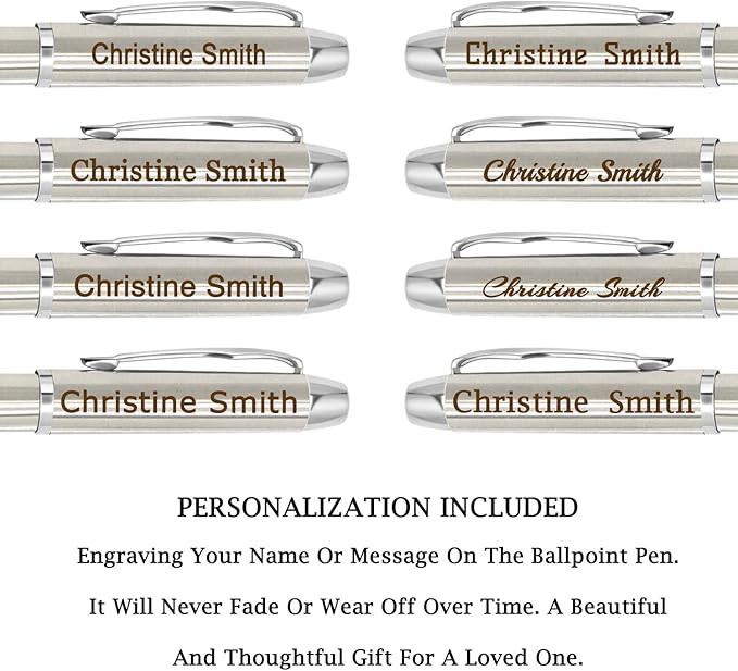 Amlion Personalized Pens Custom Engraved Pen with Name, Refillable Medium Refill, Personalized Gifts for Men Women-DeskLoop Office
