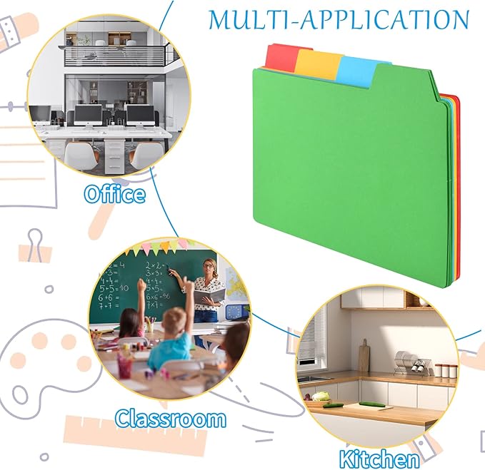 96 Pcs 5x8 Index Cards Dividers With Blank Tabs - Color Note Cards for Studying, Working, Office, School, Business, Home-DeskLoop Office