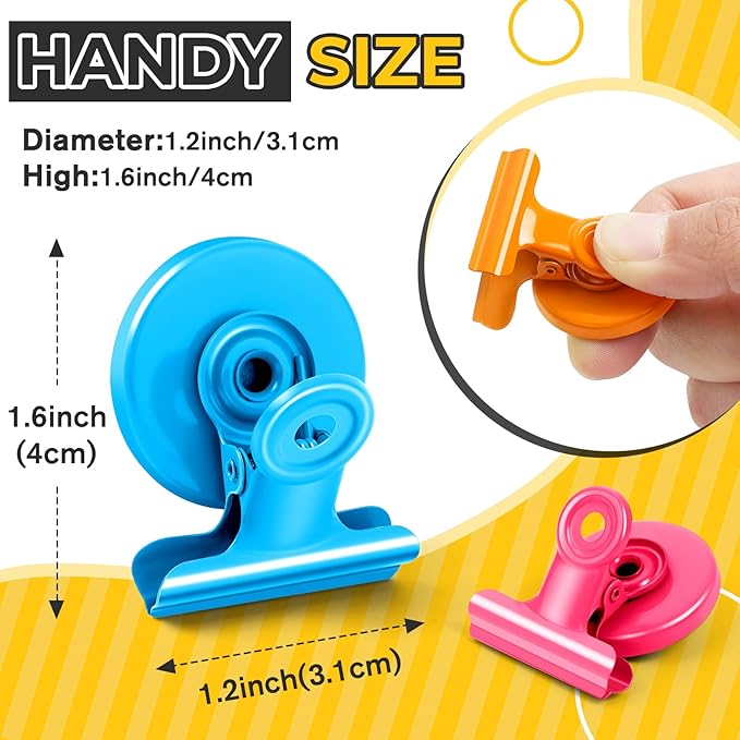 40 Pack Refrigerator Magnets with Clips, Fridge Magnets Whiteboard Magnet Clips, Teacher Classroom Must Haves,Manget Heavy Duty, Best for Photo Displays,Whiteboard,Refrigerator,Locker,Plant-DeskLoop Office