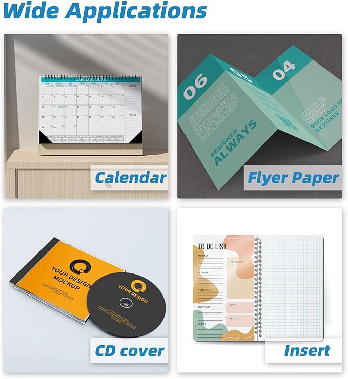 Uinkit 100 sheets Brochure Paper Glossy Double Sided 8.5x11 Inkjet 37lb 140gsm Dye ink Thin Photo Picture Flyer Calendar Magazine CD Cover letter-DeskLoop Office