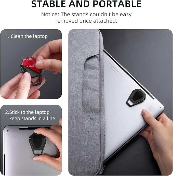 Laptop Stand for Desk, Portable Anti-Slip Keyboard Riser, Zinc Alloy Keyboard Stands, Computer Stand Compatible with MacBook Air/Pro, 10-15.6 Inches Laptops and Keyboards (Black)-DeskLoop Office