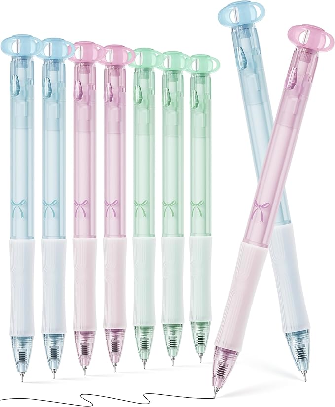 9 Pcs Gel Pens Black Ink, 0.7mm Fine Point, Smooth Writing Cute Blooming Flower Aesthetic Pens, Quick Dry Soft Touch Retractable Pens for Journaling, School Office Supplies Gifts for Women-DeskLoop Office