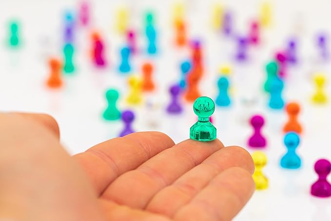 56 Colorful Magnets for Whiteboard | 7 Assorted Color Strong Push Pin Magnets | Perfect Magnetic Push Pins to use as Refrigerator Magnets, Whiteboard Magnet, Classroom Magnet-DeskLoop Office