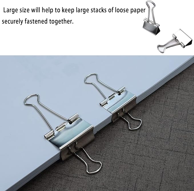 Extra Large Binder Clips 2 Inch, Big Paper Clamps - Image 7