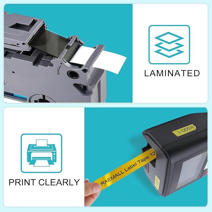 5-Pack Label Maker Tape 12mm 0.47 Inch Laminated White/Gold/Silver Muti-Color Replace for Brother TZe TZ Tape TZe-231 TZe-831 TZe-931 Compatible with Brother P-Touch PT- D210 D220 H110 D400AD-DeskLoop Office