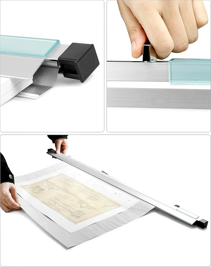 QWORK Blueprint File Hanging Clamps, 12 Pack 30" Blueprint Binding Strips, Large Document Storage and Organization, Architectural Drawing Storage Tool for Poster, Plans & Drawings-DeskLoop Office