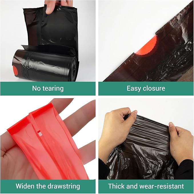 SWIHELP Drawstring Trash Bags 280 Counts 4 Gallon Garbage Bags 15 Liters Plastic Trash Can Liners Waste Basket Bin Liners-DeskLoop Office