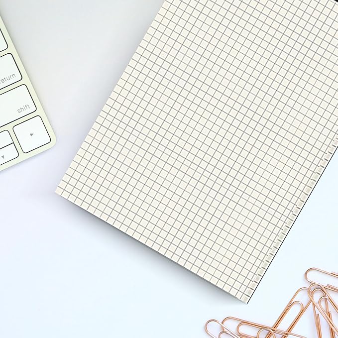 5 Pack A4 Graph Paper Pads, Quad Grid Paper Pad, 80 Sheets/Pad, Graph Paper Notebook for Office Supplies, Architects, White-DeskLoop Office