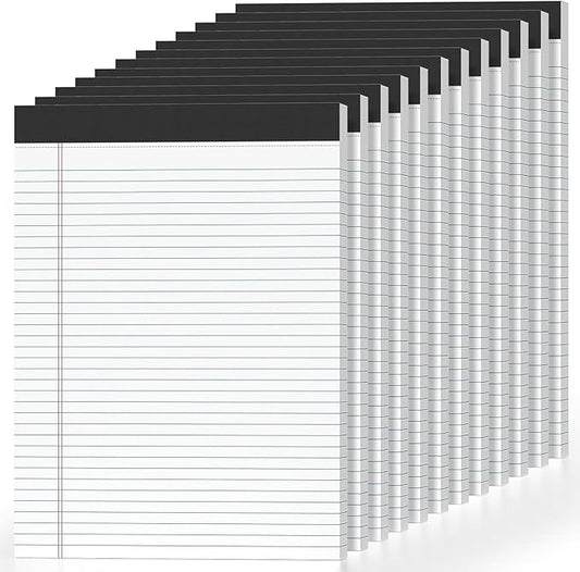 12 Pcs Legal Pads 8.5" x 11" College Ruled Note Pads 8.5 x 11.75 Inch Micro-Perforated Notepad 360 Sheets in Total Lined Writing Paper Notebook for Office, School Supplies & To-Do Lists 30 Sheets/Pad-DeskLoop Office