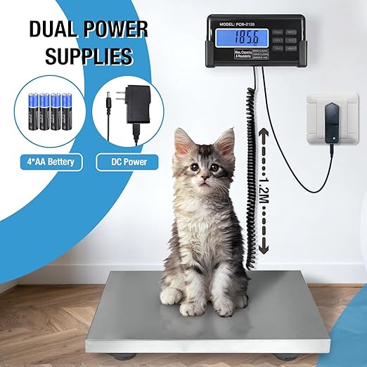 Large 440lbs Shipping Scale, 15"X 12" Platform Heavy Duty Stainless Steel Platform for Postal Industrial Floor Business Office Home Warehouse Package Luggage-DeskLoop Office