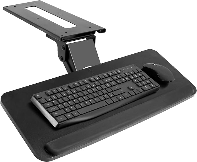 VIVO Adjustable Computer Keyboard & Mouse Platform Tray Ergonomic Under Table Desk Mount Drawer Underdesk Shelf (MOUNT-KB03B)-DeskLoop Office