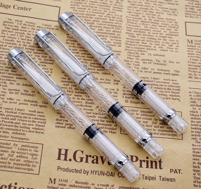 3PCS Yongsheng 3009 Piston-Filled flexible Brush Tip Fountain Pen Fine to Broad For Sketch,Drawing,Scrapbook and Calligraphy Painting-DeskLoop Office