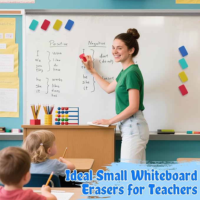 24 pcs Strong Magnetic Whiteboard Eraser - Mini Dry Erase Erasers, Small Chalkboard Cleansers Wiper for Kids Teachers Classroom Must Haves School Supply Home Office, Rectangle-DeskLoop Office
