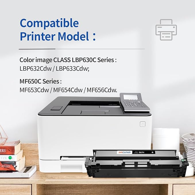 067H 067 Black Toner Cartridge 1-Pack with Chip Compatible Canon 067H CRG-067H Toner Work with Canon imageCLASS MF656Cdw MF653Cdw MF654Cdw LBP632Cdw LBP633Cdw Printer, CRG067H Ink, Black-DeskLoop Office