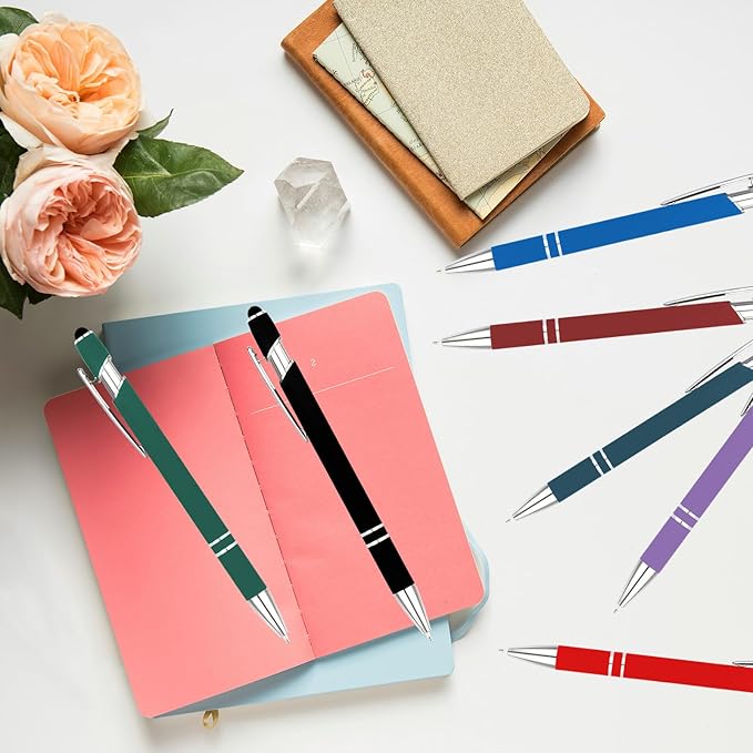 Personalized Pens with Name Logo or Message, Up to 1200 pcs Bulk Custom Metal Ballpoint Pen with Black Ink Customized Gift for Business, Graduation and Promotions (Dark Red)-DeskLoop Office