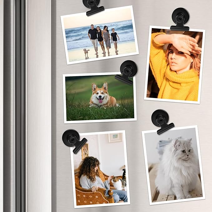 FINDMAG 20 Pack Fridge Magnets Refrigerator Magnet, Heavy Duty Refrigerator Clips, Whiteboard Magnets, Scratch Free Metal Clips for Whiteboard, Fridge, Kitchen, Office-DeskLoop Office