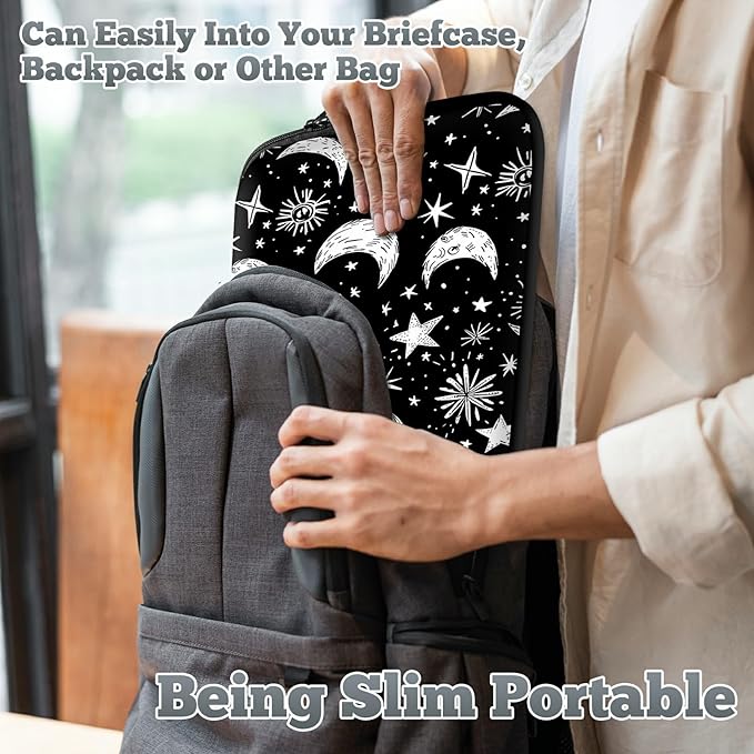 Laptop Sleeve Case Bag 15 inch, Moons Stars Slim Carrying Case Durable Handbag Travel Laptop Bag for 15 inch MacBook Air M3/M2/15 Pro/Surface Laptop 7/6/5/4/3/ Dell XPS 15 Plus