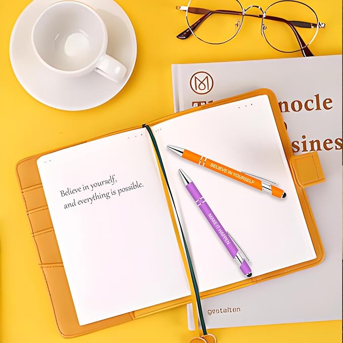 100 Pcs Inspirational Pens Bulk - Motivational Ink Ballpoint Pen with Quotes Stylus Tip Nurse Gifts for School Coworkers Office Supplies Black Ink-DeskLoop Office