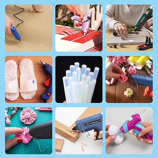 Phinus 48 Pack Mini Hot Glue Sticks, 8" Long x 0.27" Diameter Clear Glue Sticks for Glue Gun, EVA Clear Glue Gun Sticks, Hot Glue Gun Sticks for DIY Craft Sticky Projects & More-DeskLoop Office