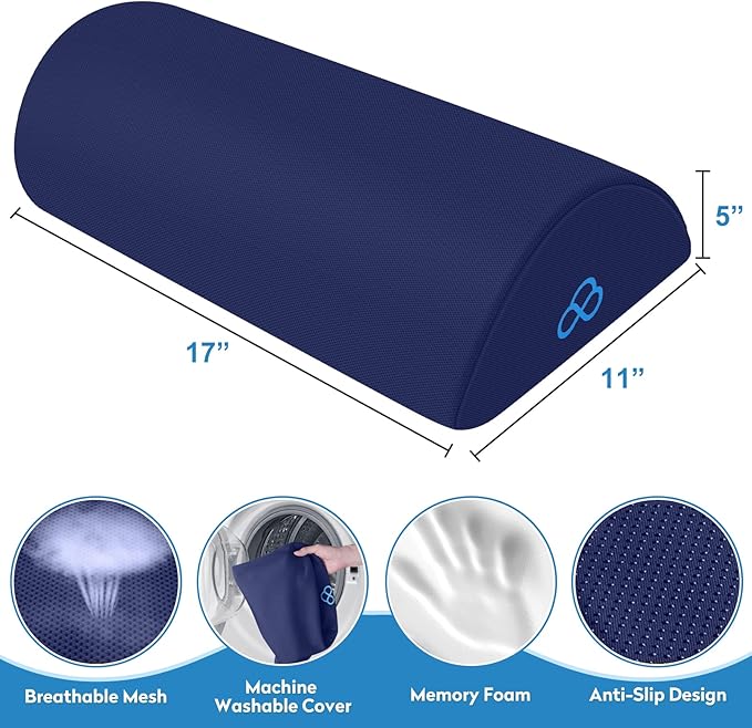 StepLively Foot Rest Ergonomic Pillow for Under Desk at Work, Anti-Fatigue Footrest Support Pillow for Fatigue & Pain Relief, Comfortable for Office Chair, Car Seat & Gaming Chair - Blue-DeskLoop Office