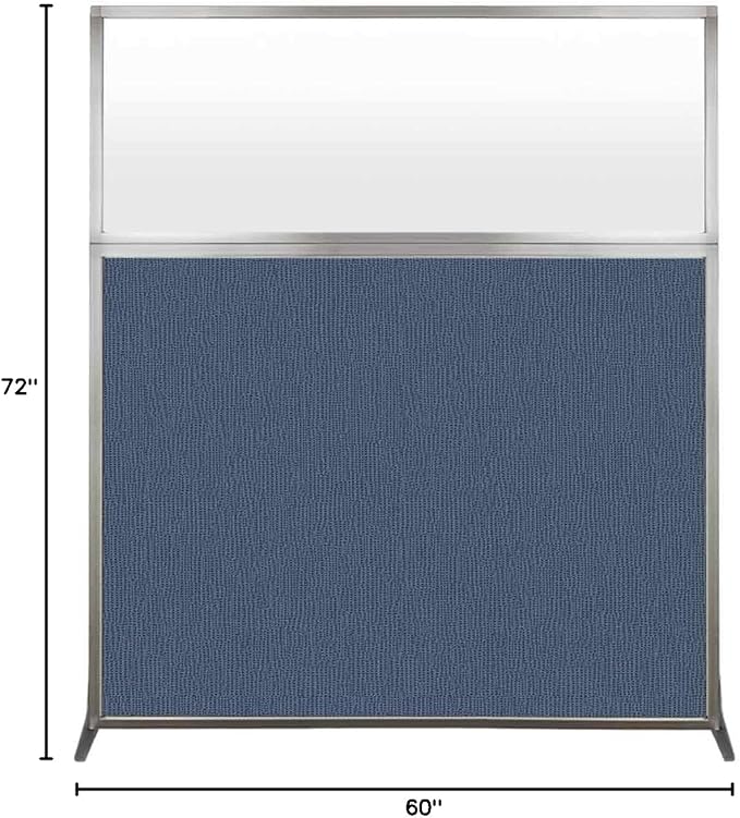 Versare Hush Screen Portable Room Divider | Workstation Wall Divider | Freestanding Privacy Hush Panels | Frosted Windows | Fabric Office Divider Screen | Great for Room Separation-DeskLoop Office