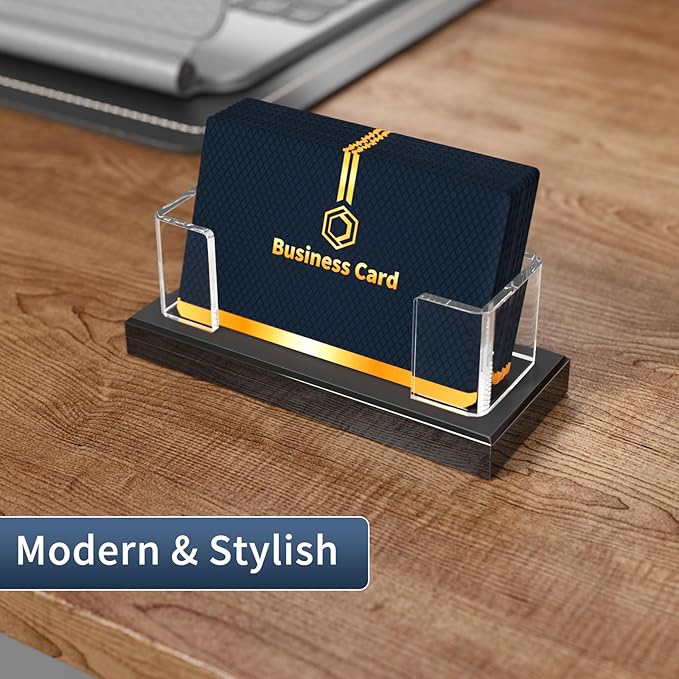 NIUBEE Acrylic Business Card Holder: Clear Plastic Business Cards Display Stand for Desk - Gift Card Organizer for Office 8 Pieces-DeskLoop Office