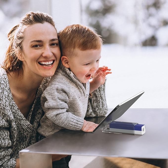 CLICK CLEAN Screen Cleaner, Fingerprint Proof Screen Cleaner Spray, All-in-One Cleaner with Microfiber, Shell and Phone Stand for All Phones, Laptop and Tablet Screens (Dark Blue)-DeskLoop Office