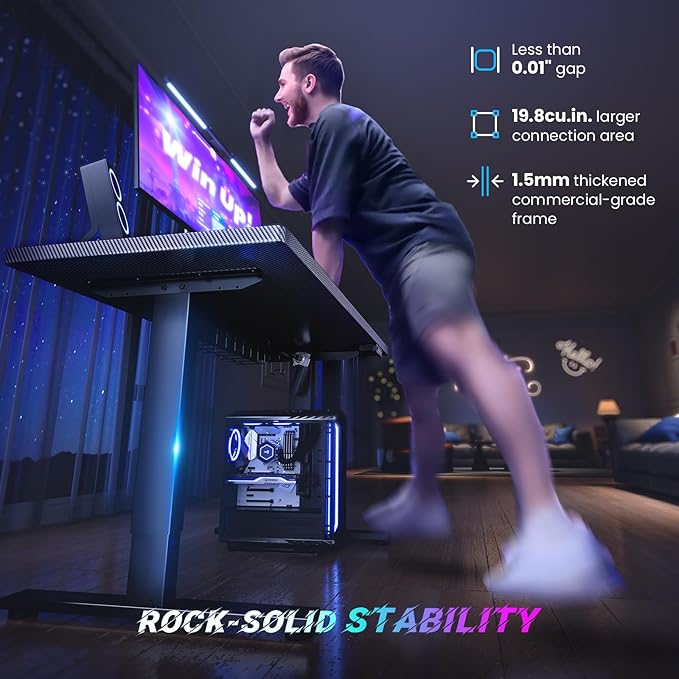 SIAGO Electric Standing Desk Adjustable - 55 x 24 Inch Sit Stand up Desk with Cable Management - 3 Memory Preset Adjustable Height Table-DeskLoop Office