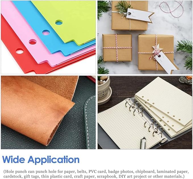 Single Hole Punch 2 Inch Reach Deep Throat Heavy Duty Tab Zinc Alloy Silver Long 1/4 Inch Hand Held Leather Punch for Scrapbook Paper ID Card PVC Badge Photos-DeskLoop Office